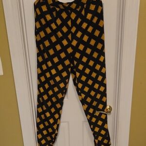 Black and Gold Patterned Pants Size 10 ,Collections Josephine(Vintage) 2 pockets
